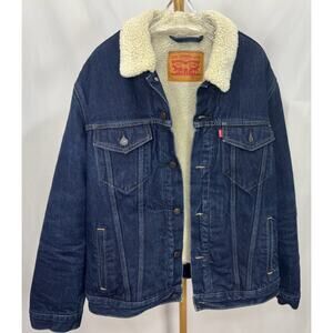 Levi’s Sherpa Denim Jacket L | Cozy Fall Layering Retro 90s Vibe